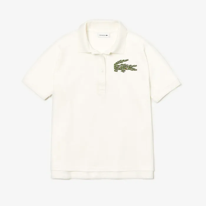 Relaxed Fit Croco Magic Logo Piqu Polo White Womens Lacoste Polos Online Outlet Store Relaxed Fit Croco Magic Logo Piqu Polo White Womens Lacoste Polos Online Outlet Store