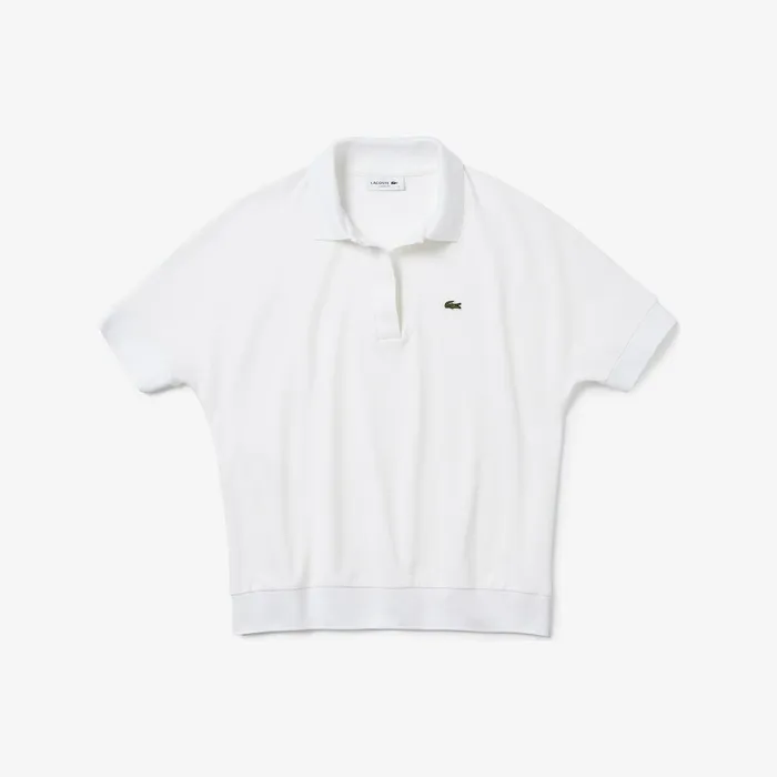 Relaxed Piqu Polo White Womens Lacoste Polos Outlet Factory