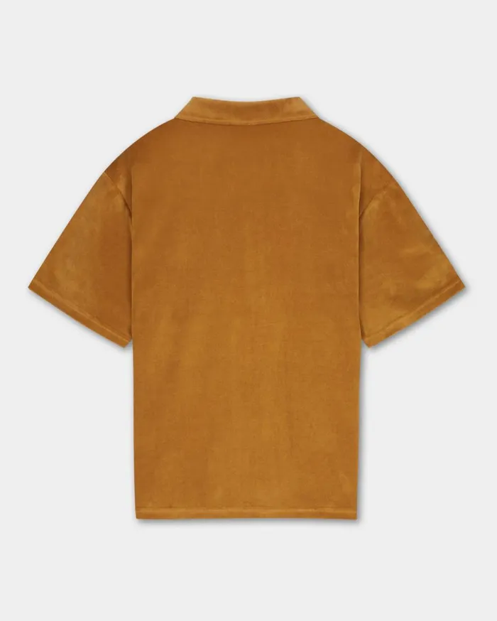 Resort Shirt Velvet Caramel Beige WomenMen Filling Pieces TShirts and Shirts