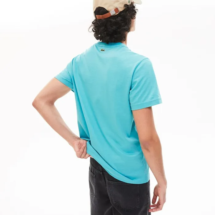 Retro Logo Graphic Tshirt Turquoise Mens Lacoste TShirts Online