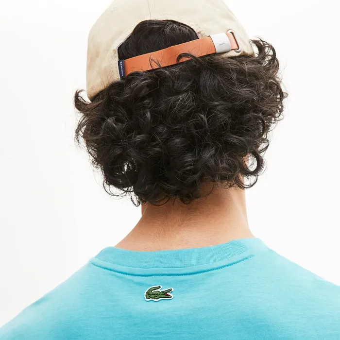 Retro Logo Graphic Tshirt Turquoise Mens Lacoste TShirts Online
