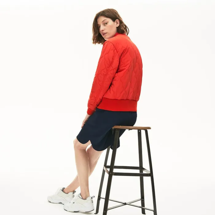 Reversible Bomber Jacket Navy BlueRed Womens Lacoste Jackets and Coats Online Store