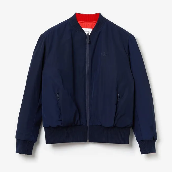 Reversible Bomber Jacket Navy BlueRed Womens Lacoste Jackets and Coats Online Store