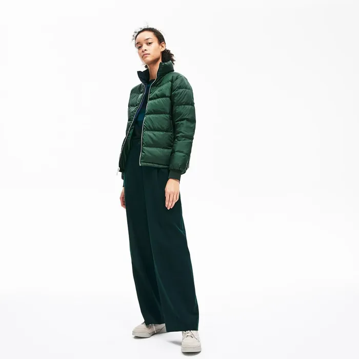 Reversible ColorBlocked WaterResistant Quilted Jacket GreenNavy BlueBordeaux Womens Lacoste Jackets and Coats Gift 4 You