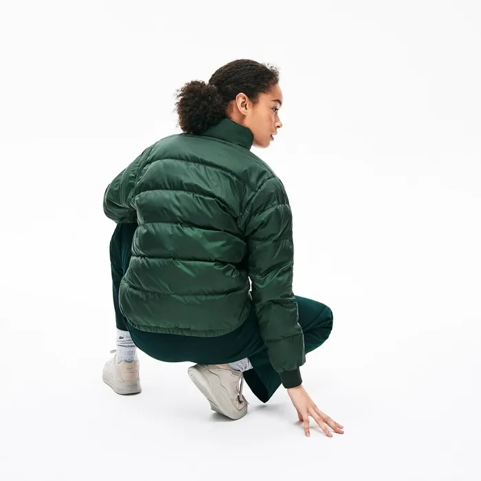 Reversible ColorBlocked WaterResistant Quilted Jacket GreenNavy BlueBordeaux Womens Lacoste Jackets and Coats Gift 4 You