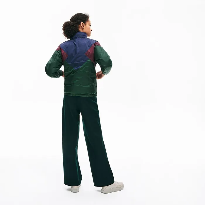 Reversible ColorBlocked WaterResistant Quilted Jacket GreenNavy BlueBordeaux Womens Lacoste Jackets and Coats Gift 4 You