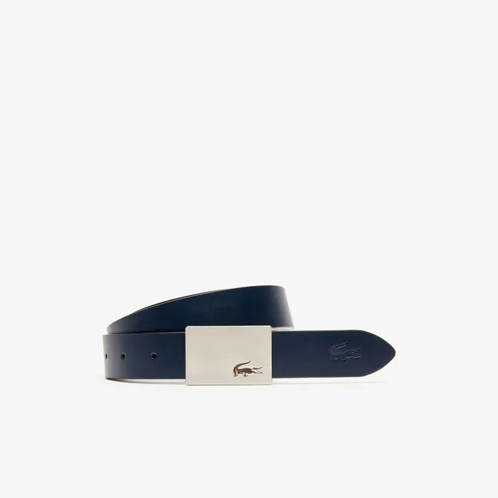 Reversible Leather Belt And 2 Buckles Gift Set Noir Marine 166 Mens Lacoste Belts Online