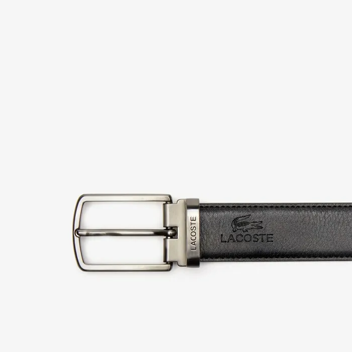 Reversible Leather Belt And Interchangeable Buckles Gift Set Noir Marron Mens Lacoste Belts Shop