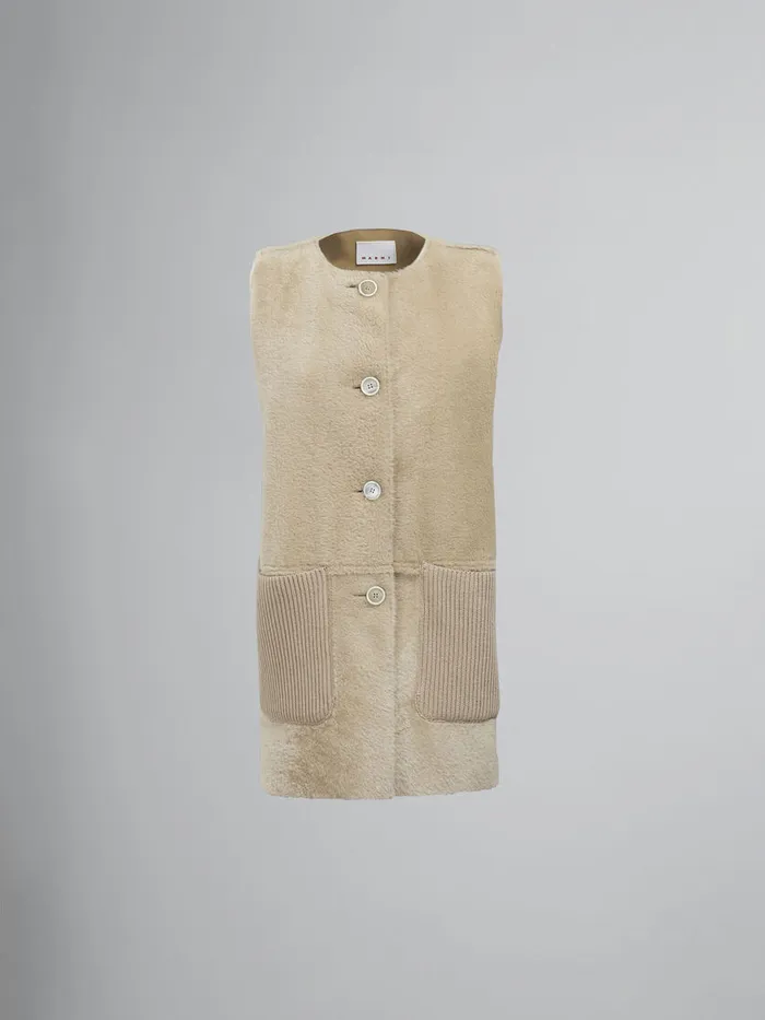 Reversible Light Merino Velour Vest Women Marni Coats and Jackets
