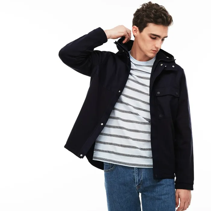 Reversible Zip Sweatshirt Navy Blue Mens Lacoste Sweatshirts USA