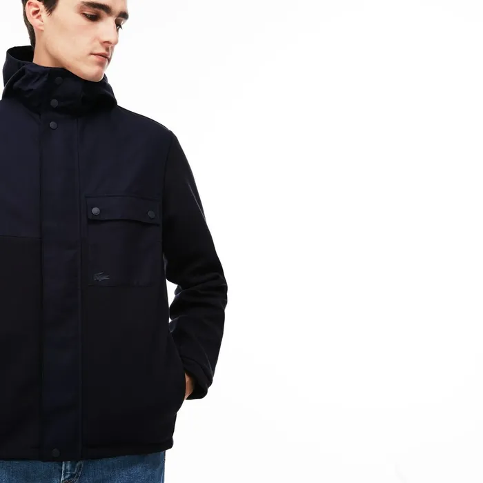 Reversible Zip Sweatshirt Navy Blue Mens Lacoste Sweatshirts USA