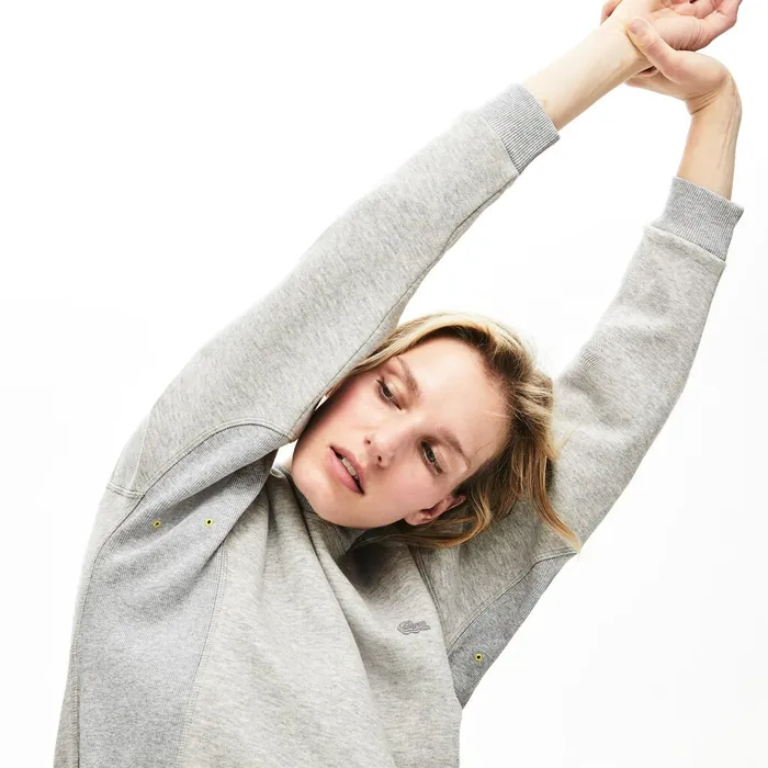 RibbedPanel TwoTone Sweatshirt Grey Chine Womens Lacoste Sweaters and Sweatshirts On Sale RibbedPanel TwoTone Sweatshirt Grey Chine Womens Lacoste Sweaters and Sweatshirts On Sale