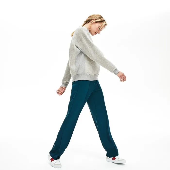 RibbedPanel TwoTone Sweatshirt Grey Chine Womens Lacoste Sweaters and Sweatshirts On Sale