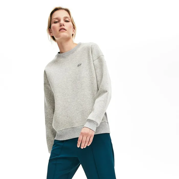 RibbedPanel TwoTone Sweatshirt Grey Chine Womens Lacoste Sweaters and Sweatshirts On Sale