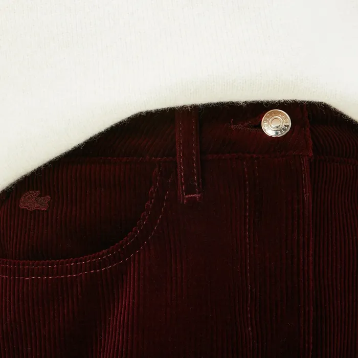 Ribbed Stretch Velour ALine Skirt Brown Womens Lacoste Dresses and Skirts For Sale