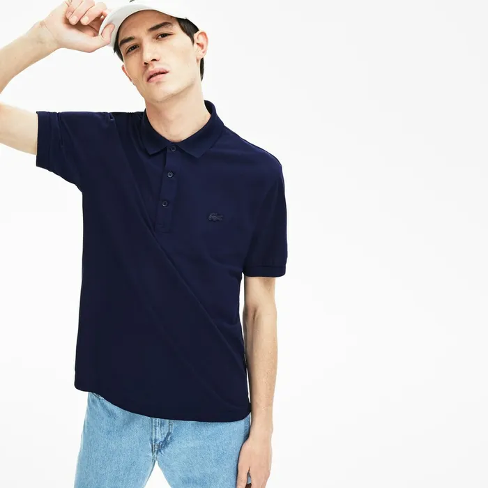 Riviera L1212 Ultra Light Cotton Polo Navy Blue Mens Lacoste Polos Cheap On Sale