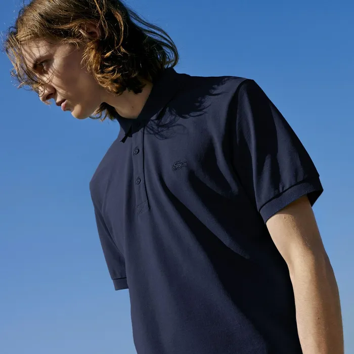 Riviera L1212 Ultra Light Cotton Polo Navy Blue Mens Lacoste Polos Cheap On Sale