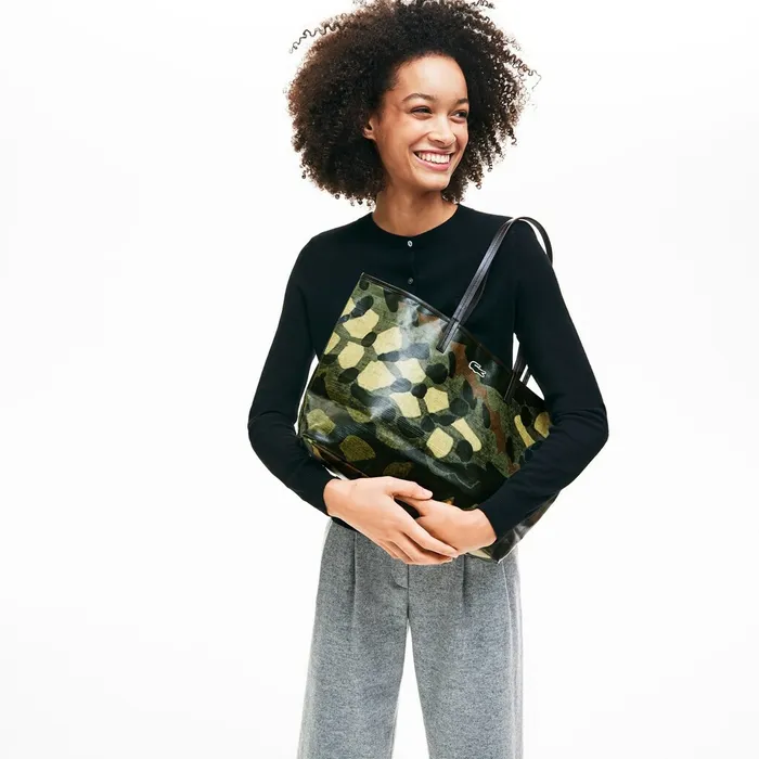 Robert George Coated Print Canvas Tote Bag Original Green Womens Lacoste Bags Gift 4 You Robert George Coated Print Canvas Tote Bag Original Green Womens Lacoste Bags Gift 4 You