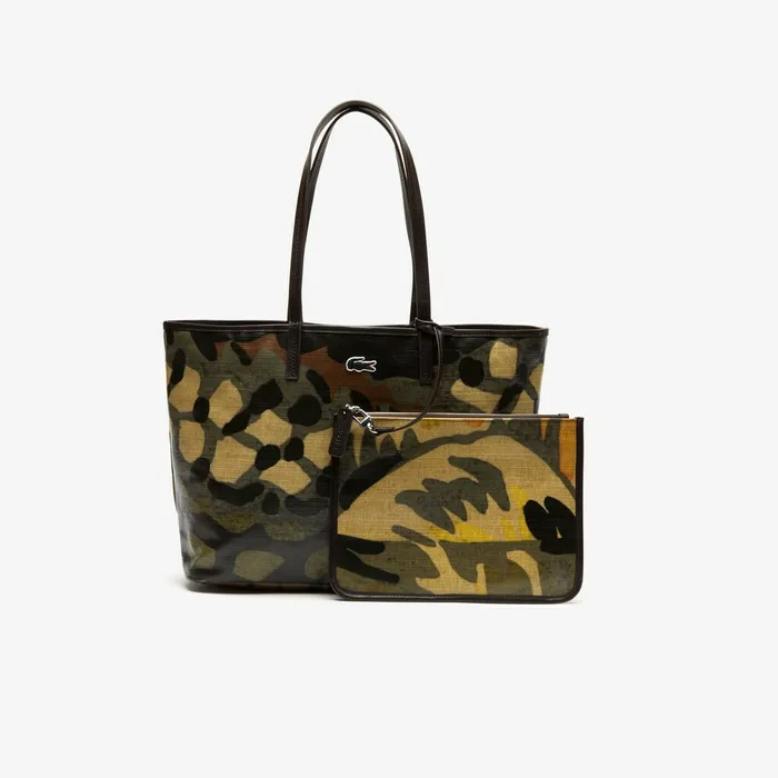 Robert George Coated Print Canvas Tote Bag Original Green Womens Lacoste Bags Gift 4 You