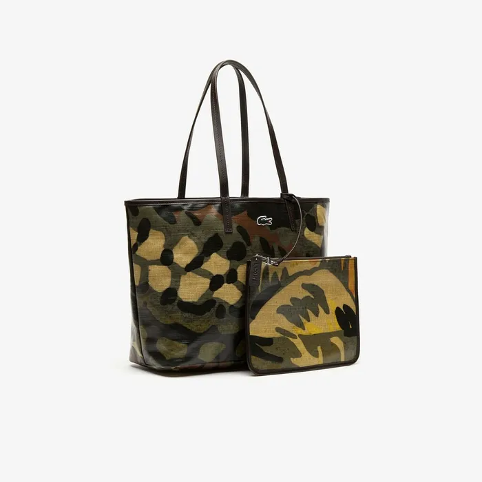 Robert George Coated Print Canvas Tote Bag Original Green Womens Lacoste Bags Gift 4 You