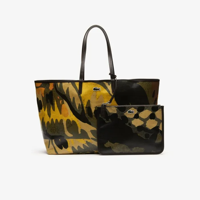 Robert George Large Coated Print Canvas Tote Bag Original Green Womens Lacoste Bags For Sale Online