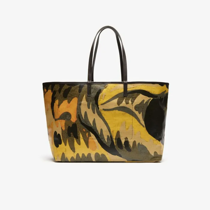 Robert George Large Coated Print Canvas Tote Bag Original Green Womens Lacoste Bags For Sale Online