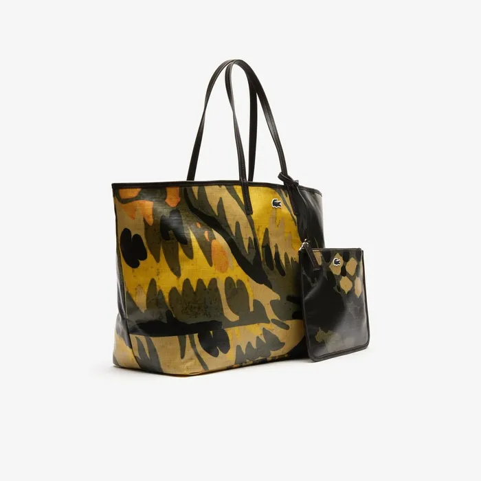 Robert George Large Coated Print Canvas Tote Bag Original Green Womens Lacoste Bags For Sale Online