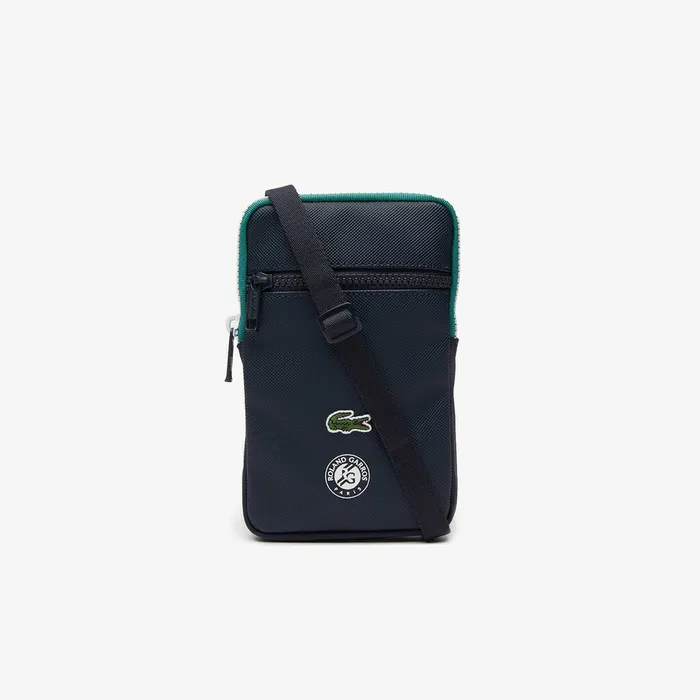 Roland Garros Adjustable Strap Mini Zip Flat Bag Peacoat Verdant Green Mol Mens Lacoste Small Leather Goods Popular
