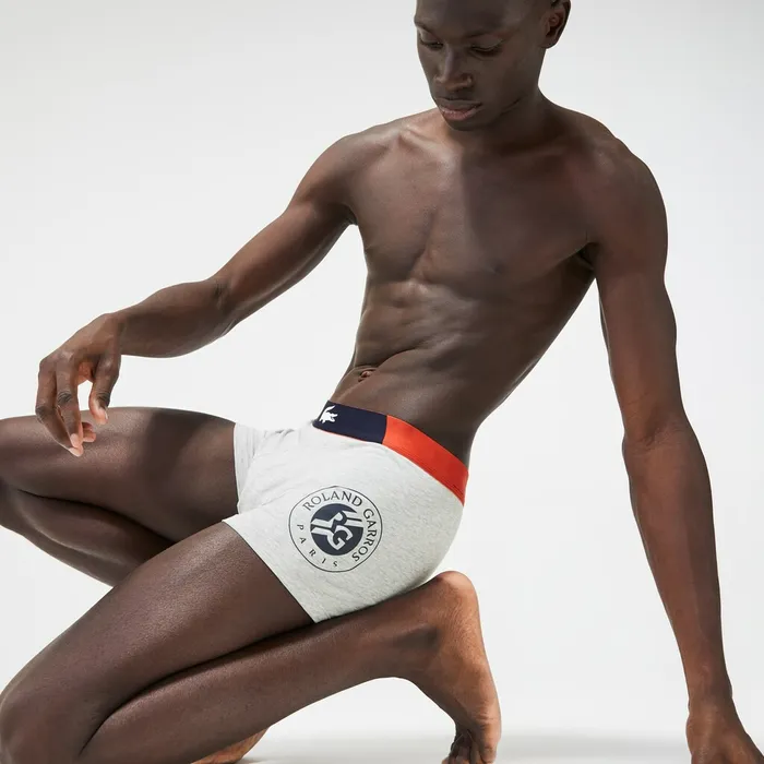 Roland Garros Boxer Briefs Grey Chine Mens Lacoste Underwear Casaul