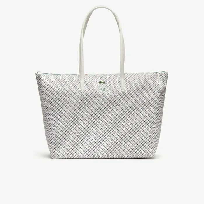 Roland Garros Panama Hat Print Zippered Tote Panama Womens Lacoste Bags On Sale