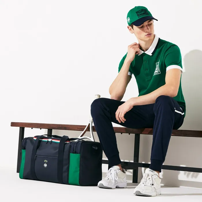 Roland Garros TwoTone Nylon Zippered Sports Bag Peacoat Verdant Green Mol Mens Lacoste Bags Shop Roland Garros TwoTone Nylon Zippered Sports Bag Peacoat Verdant Green Mol Mens Lacoste Bags Shop