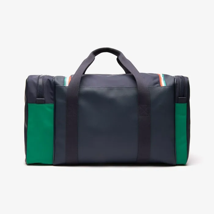 Roland Garros TwoTone Nylon Zippered Sports Bag Peacoat Verdant Green Mol Mens Lacoste Bags Shop