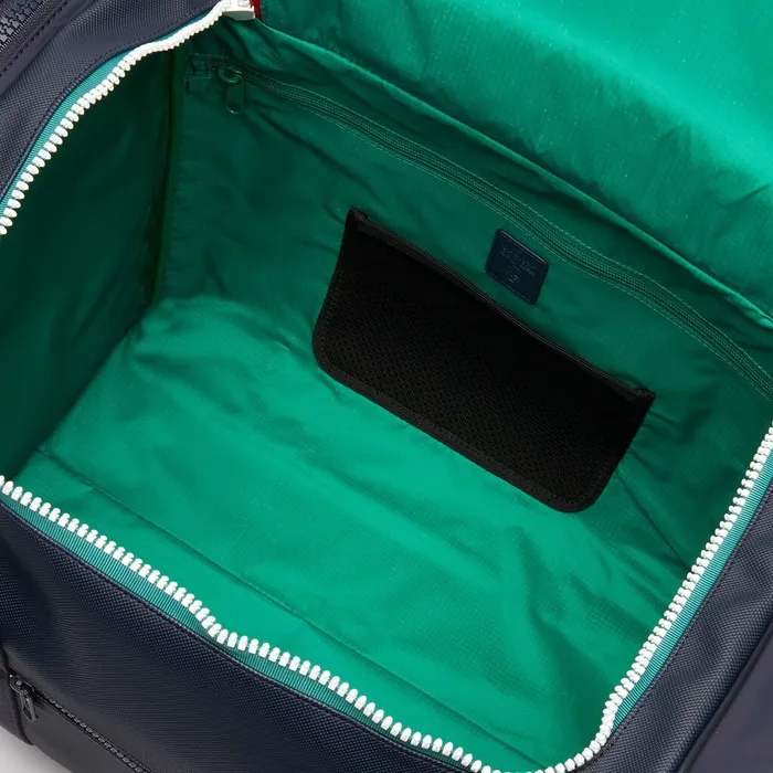 Roland Garros TwoTone Nylon Zippered Sports Bag Peacoat Verdant Green Mol Mens Lacoste Bags Shop