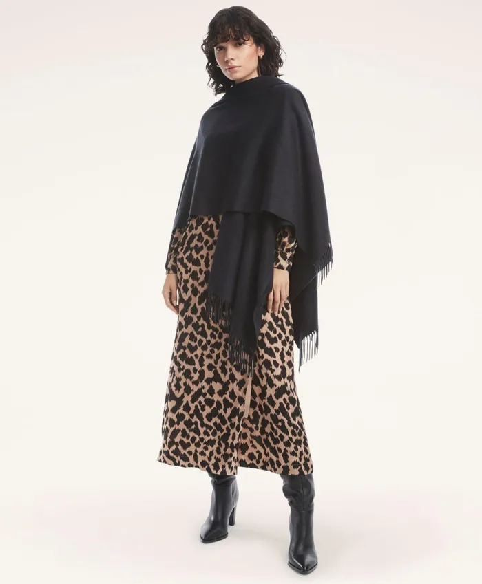 Scarves andamp Gloves Women Brooks Brothers Cashmere Ruana Black