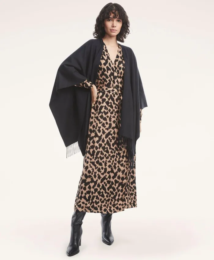 Scarves andamp Gloves Women Brooks Brothers Cashmere Ruana Black