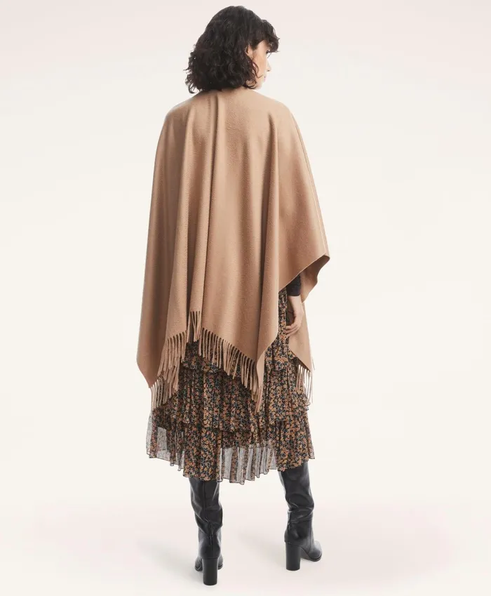 Scarves andamp Gloves Women Brooks Brothers Cashmere Ruana Camel