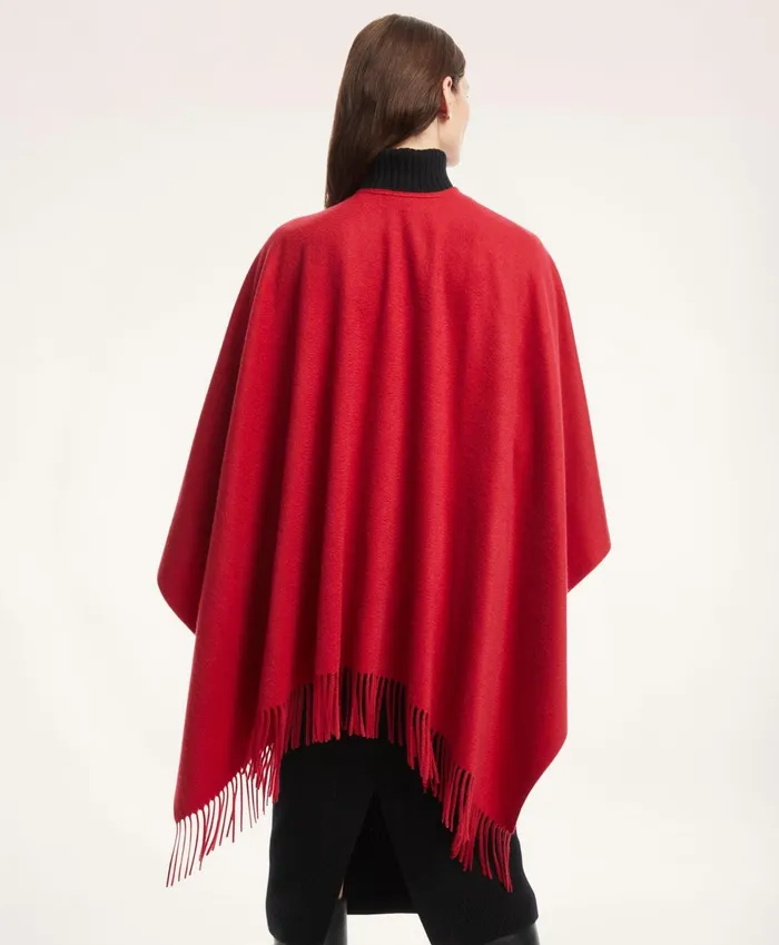 Scarves andamp Gloves Women Brooks Brothers Cashmere Ruana Red