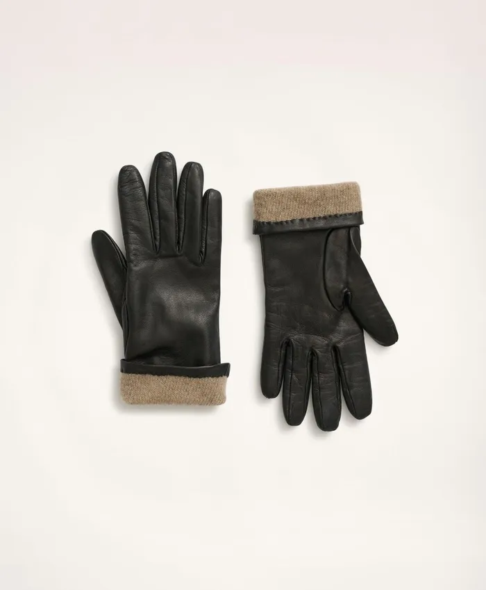 Scarves andamp Gloves Women Brooks Brothers Lambskin Gloves With Cashmere Lining Black