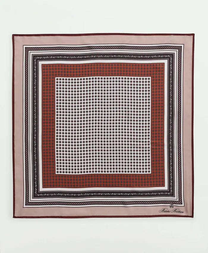Scarves andamp Gloves Women Brooks Brothers Silk Twill Geometric Scarf Medium Beige Scarves andamp Gloves Women Brooks Brothers Silk Twill Geometric Scarf Medium Beige