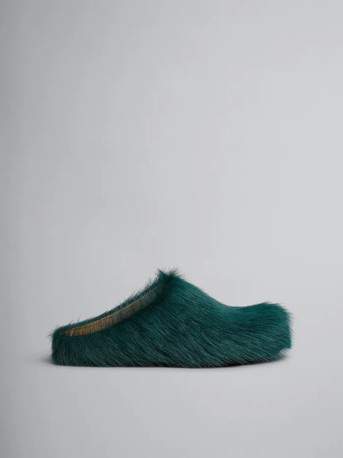 Sea Green Longhair Calfskin Fussbett Sabot Women Marni Fussbett