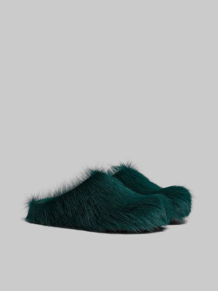 Sea Green Longhair Calfskin Fussbett Sabot Women Marni Fussbett