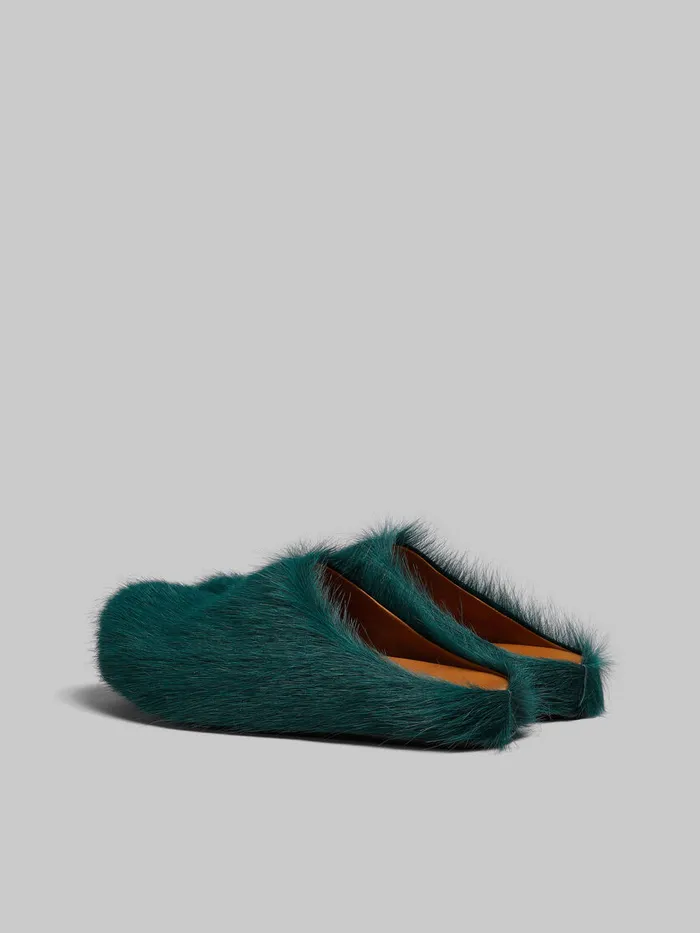 Sea Green Longhair Calfskin Fussbett Sabot Women Marni Fussbett