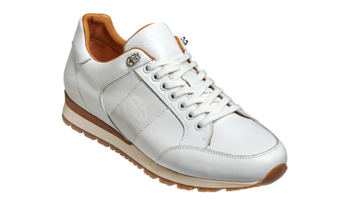 Seb 8211 White Calf Mens Barker Shoes Sneakers