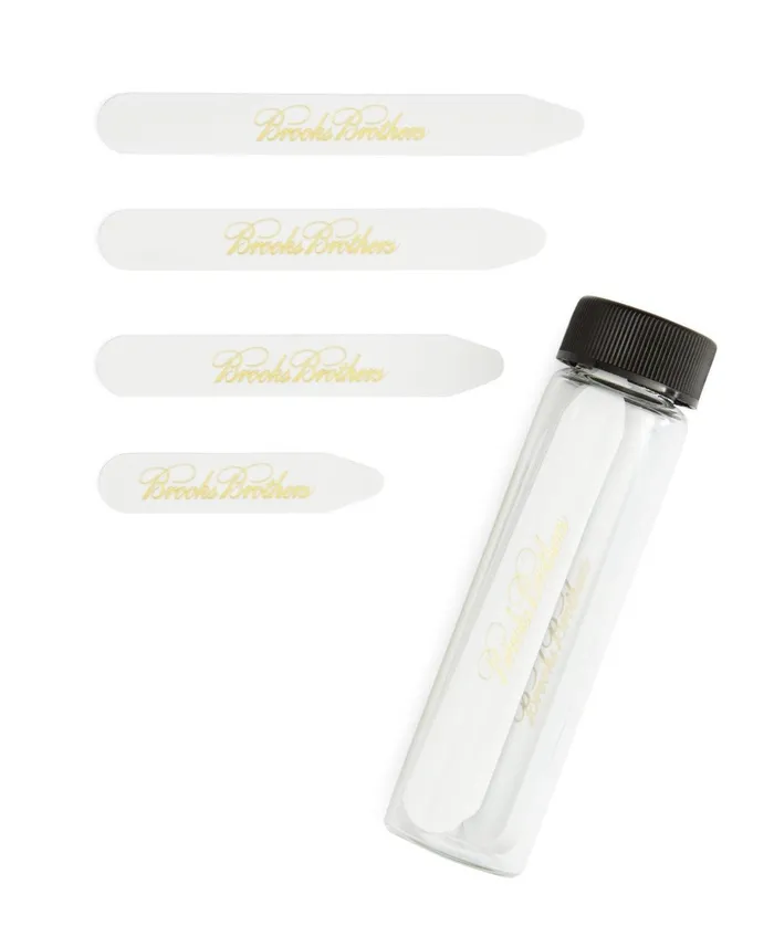 Shirt Accessories Men Brooks Brothers Logo Plastic Collar Stays White