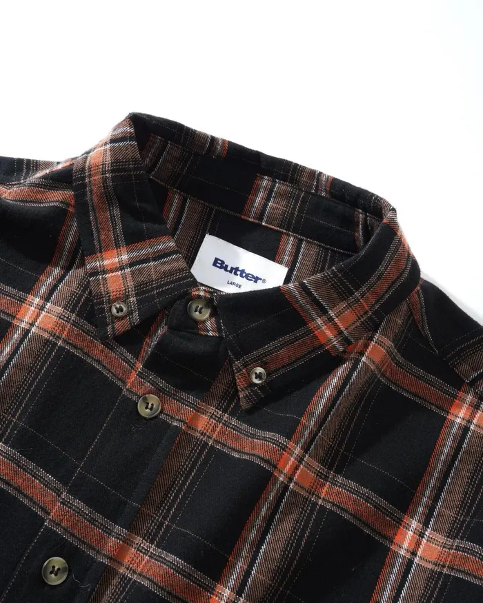 Shirts Men Butter Goods Bugs Flannel Shirt Black Shirts Men Butter Goods Bugs Flannel Shirt Black