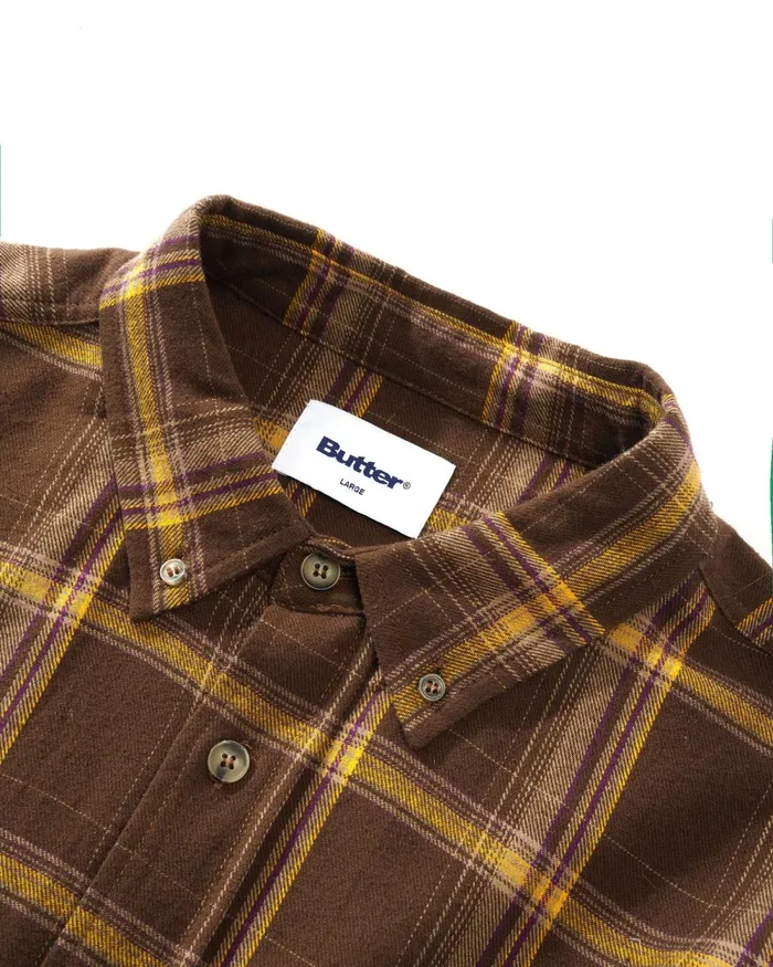 Shirts Men Butter Goods Bugs Flannel Shirt Chestnut Shirts Men Butter Goods Bugs Flannel Shirt Chestnut