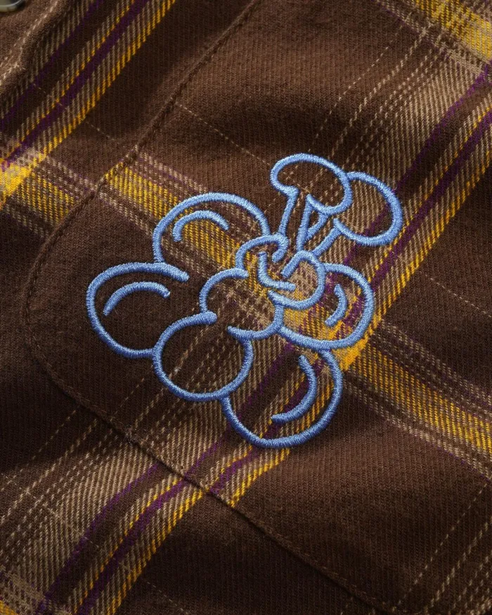 Shirts Men Butter Goods Bugs Flannel Shirt Chestnut Shirts Men Butter Goods Bugs Flannel Shirt Chestnut