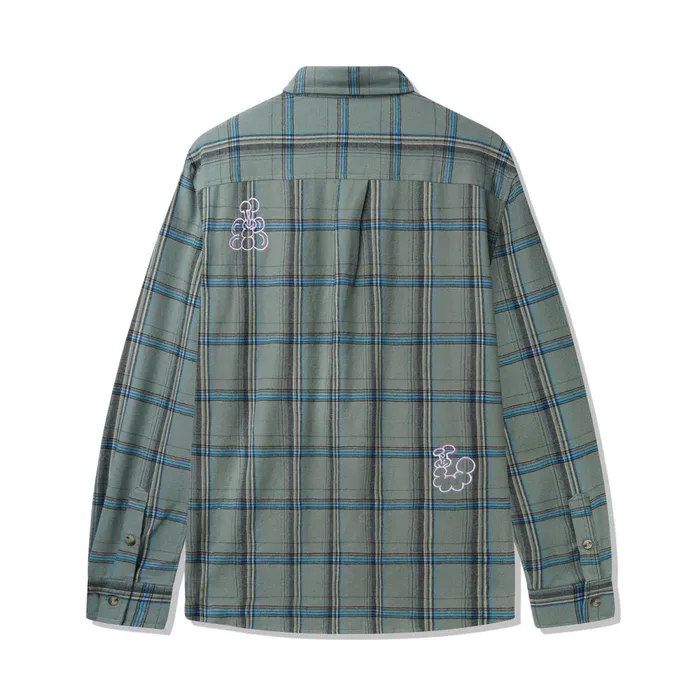 Shirts Men Butter Goods Bugs Flannel Shirt Sage Shirts Men Butter Goods Bugs Flannel Shirt Sage