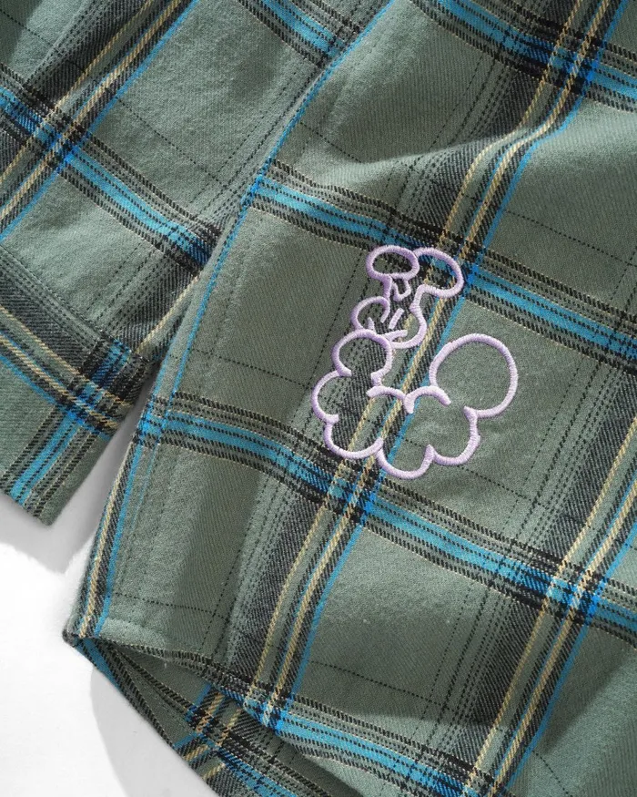 Shirts Men Butter Goods Bugs Flannel Shirt Sage Shirts Men Butter Goods Bugs Flannel Shirt Sage
