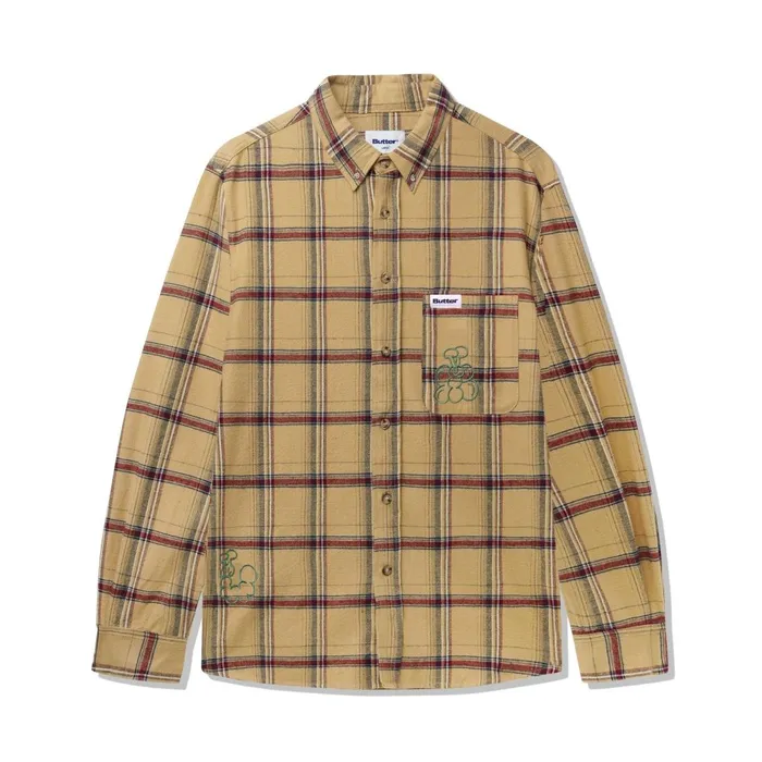 Shirts Men Butter Goods Bugs Flannel Shirt Tan